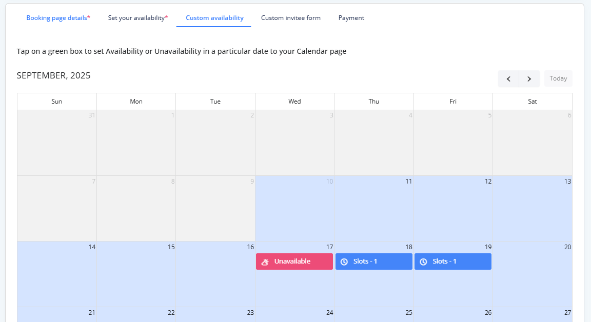 Advance availability configuration